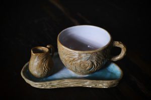 tách cappucchino gốm nắn tay