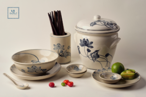 Bộ Chén Dĩa Sen Men Rạn